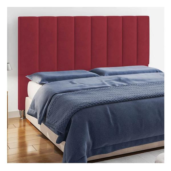 Imagem de Cabeceira Casal Hannover P04 140 cm Suede  Vermelho TCA 53 - Amarena Móveis