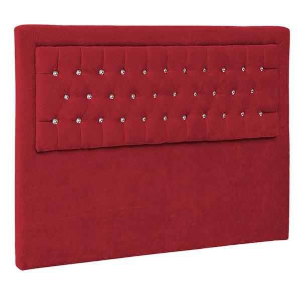 Imagem de Cabeceira Casal Iasi P04 140 cm Suede  Vermelho TCA 53 - Amarena Móveis