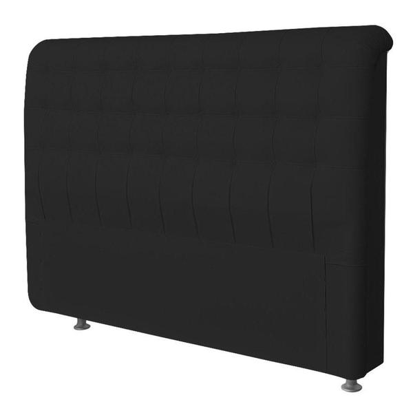 Imagem de Cabeceira Casal Imperatriz 140 CM Suede Preto - D A Decor