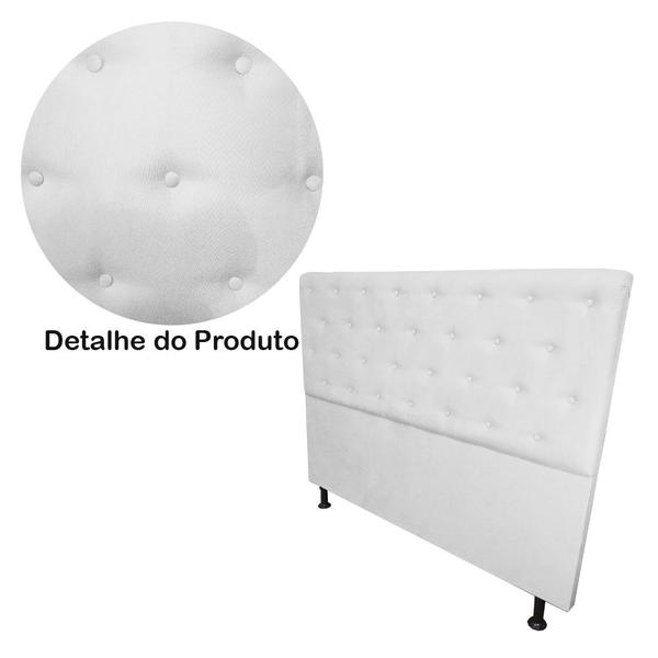 Imagem de Cabeceira Casal Juliana 140cm Para Cama Box Suede Branco - DS Estofados