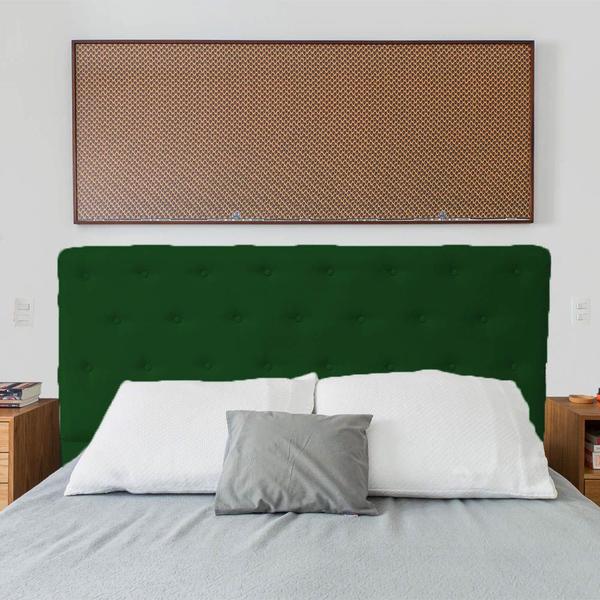 Imagem de Cabeceira Casal Juliana 140cm Para Cama Box Suede Verde - DS Estofados