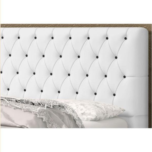 Imagem de Cabeceira Casal King 190 cm Para Cama Box Lady Napa Branco Botões - DS Estofados