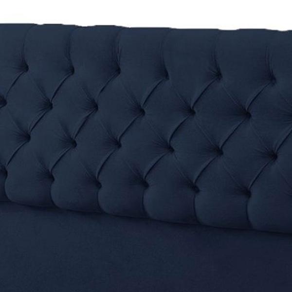 Imagem de Cabeceira Casal King 190cm Para Cama Box Sofia Suede Azul Marinho - DS Estofados