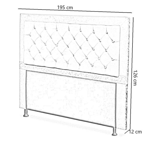 Imagem de Cabeceira Casal King 195 cm Para Cama Box Berlim Marrom Marfim