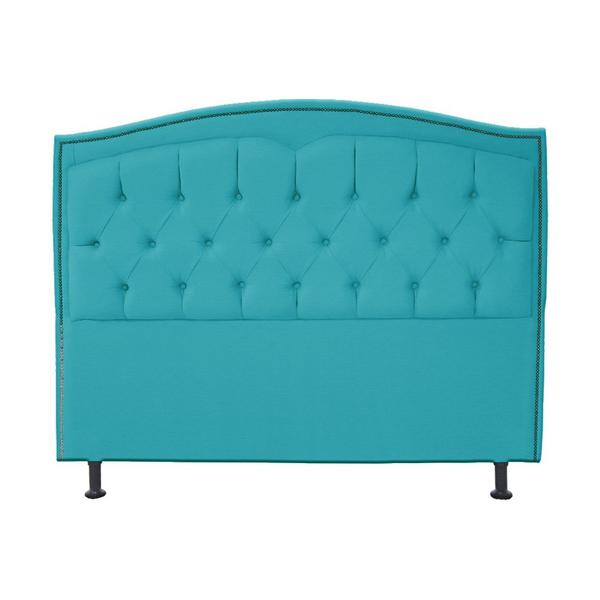 Imagem de Cabeceira Casal King 195cm Para Cama Box Diana Suede Azul Turquesa - DS Estofados