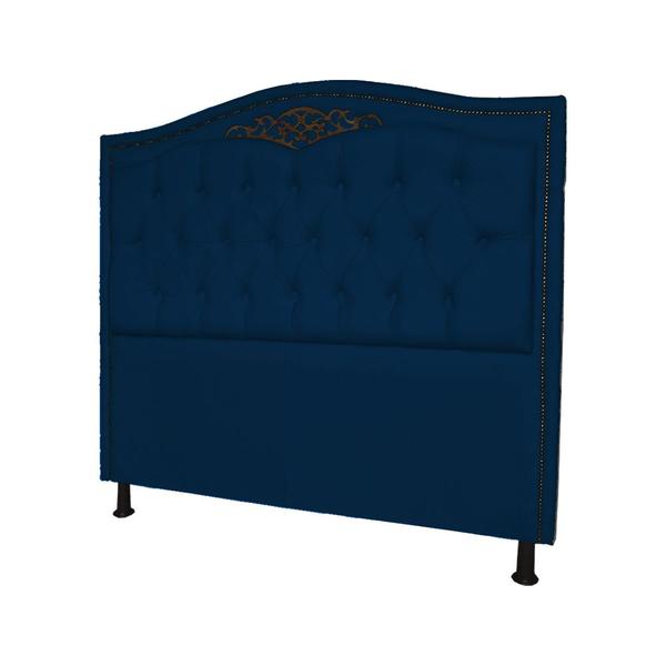 Imagem de Cabeceira Casal King 195cm Para Cama Box Greta Suede Azul Marinho - DS Estofados