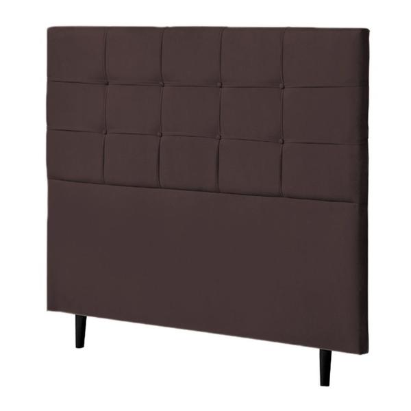 Imagem de Cabeceira Casal King Bari 190cm Para Cama Box Suede Marrom - DS Estofados