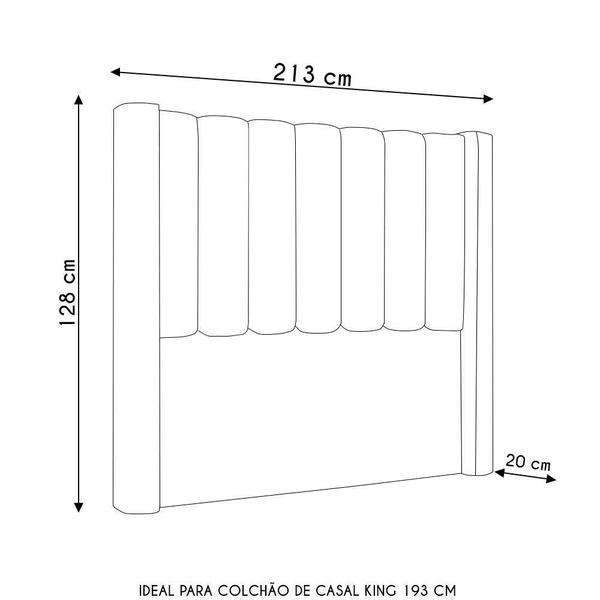 Imagem de Cabeceira Casal King Cama Box 195cm Claire I02 Bouclê Marrom Mpozenato