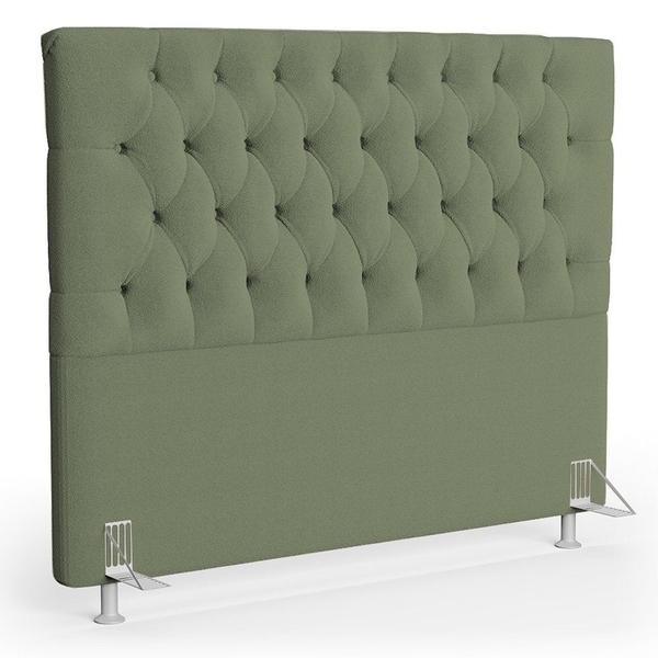 Imagem de Cabeceira Casal King Cama Box 195cm Cristal C16 Bouclê Verde Oliva - Mpozenato