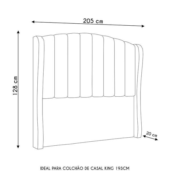 Imagem de Cabeceira Casal King Cama Box 195cm Glenda I02 Linho Bege Mpozenato