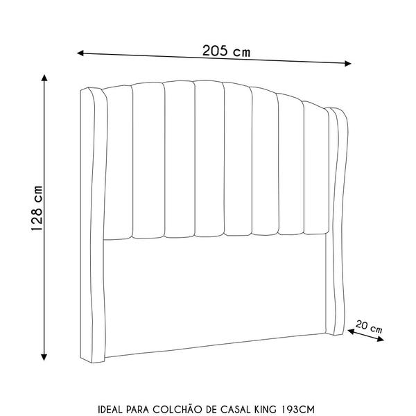 Imagem de Cabeceira Casal King Cama Box 195cm Glenda I02 Veludo Cinza - Mpozenato