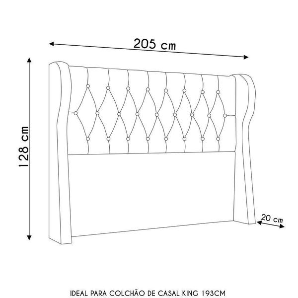 Imagem de Cabeceira Casal King Cama Box 195cm Malva I02 Bouclê Marrom Mpozenato