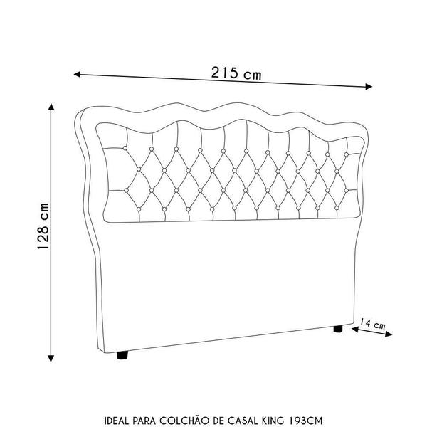 Imagem de Cabeceira Casal King Cama Box 195cm Oregon I02 Bouclê Cinza Mpozenato