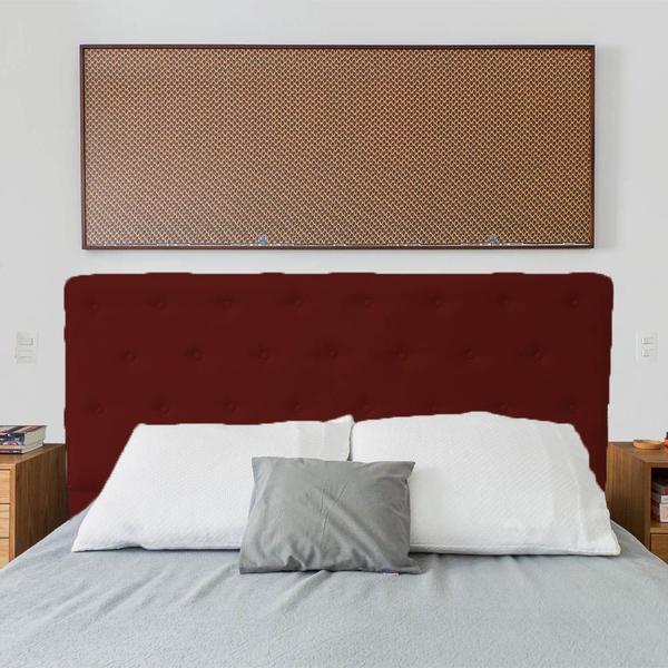 Imagem de Cabeceira Casal King  Juliana 190cm Para Cama Box Suede Bordo - DS Estofados