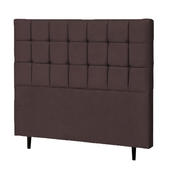 Imagem de Cabeceira Casal King Parma 193cm Para Cama Box Suede Marrom - DS Estofados