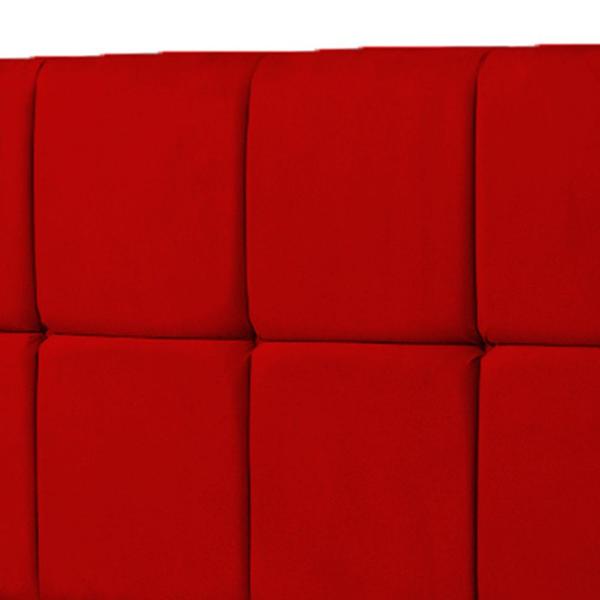 Imagem de Cabeceira Casal King Roma 190cm Para Cama Box Suede Vermelho - DS Móveis