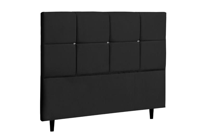 Imagem de Cabeceira Casal King Size 195 Cm Paris Preto para Cama Box Estofada - JBE Móveis