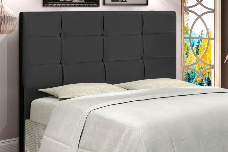 Imagem de Cabeceira Casal King Size 195 Cm Style Preto para Cama Box Estofada - JBE Móveis