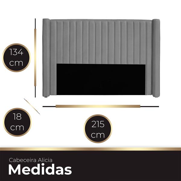 Imagem de Cabeceira Casal King Size Estofada para Cama Box Alicia Veludo