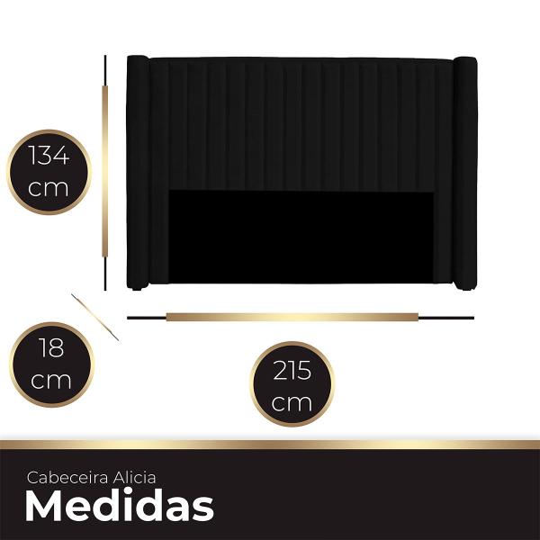 Imagem de Cabeceira Casal King Size Estofada para Cama Box Alicia Veludo