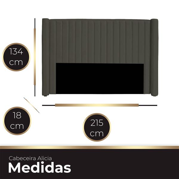 Imagem de Cabeceira Casal King Size Estofada para Cama Box Alicia Veludo