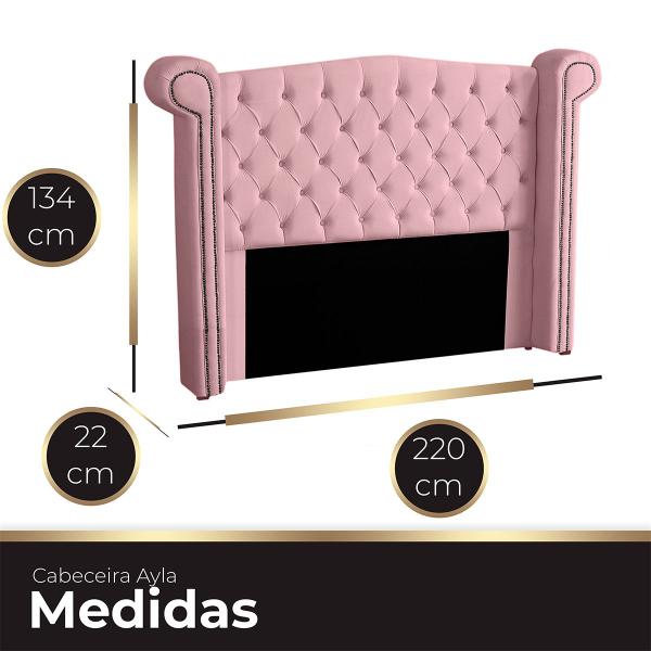 Imagem de Cabeceira Casal King Size Estofada para Cama Box Ayla Veludo