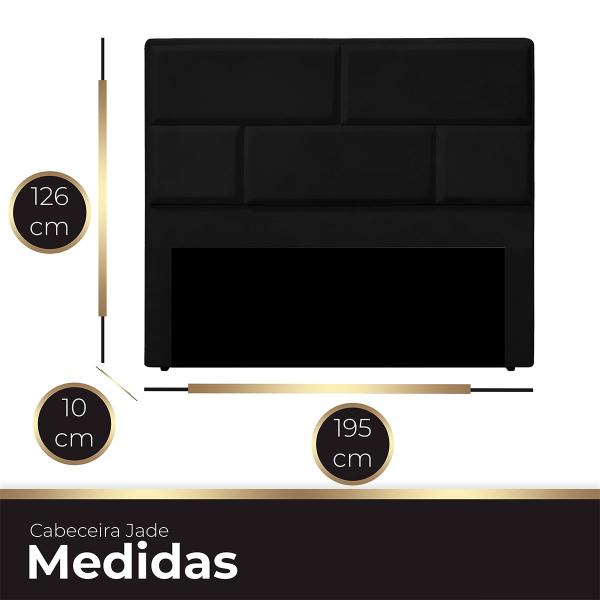 Imagem de Cabeceira Casal King Size Estofada para Cama Box Jade Veludo