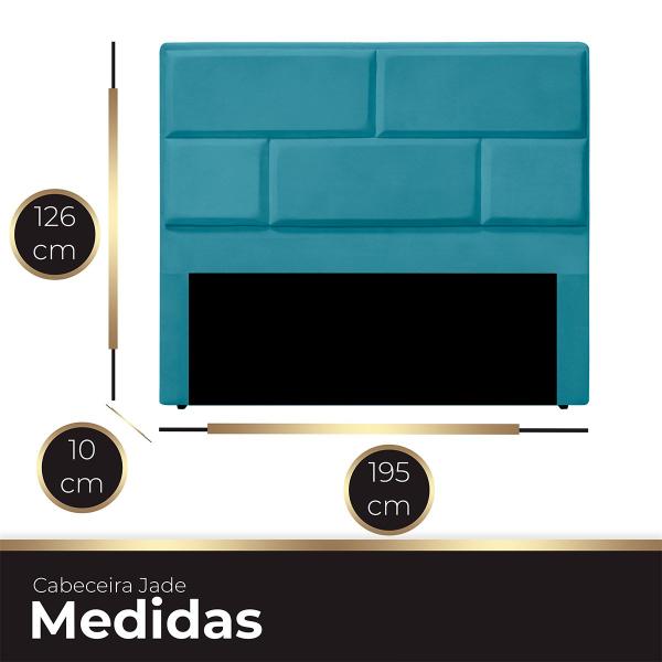 Imagem de Cabeceira Casal King Size Estofada para Cama Box Jade Veludo