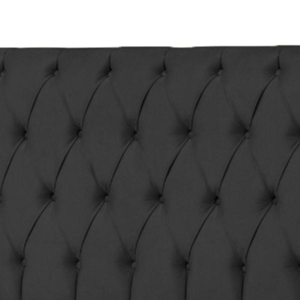 Imagem de Cabeceira Casal King Veneza 190cm Para Cama Box Suede Preto - DS Estofados