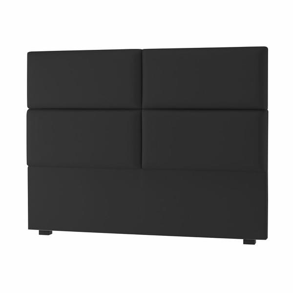 Imagem de Cabeceira Casal Megan 140 CM Suede Preto - D A Decor