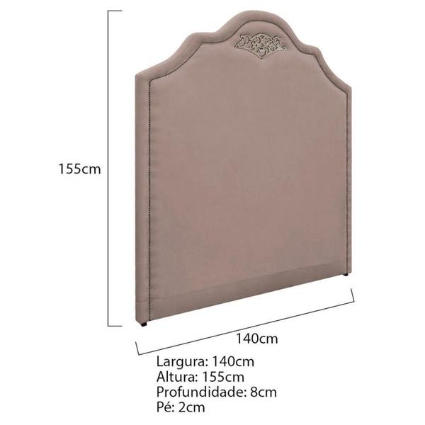 Imagem de Cabeceira Casal Orlando P02 140 cm para cama Box Suede Rosê - Amarena Móveis