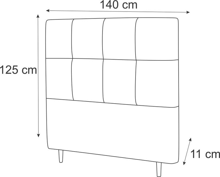 Imagem de Cabeceira Casal Poliana 140 CM Suede Cinza - D A Decor