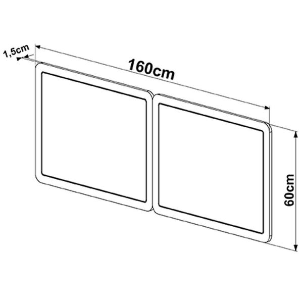 Imagem de Cabeceira Casal Queen 160cm e 2 Mesas Laterais 1 Gaveta Industrial Indy A03 Nero - Lyam Decor