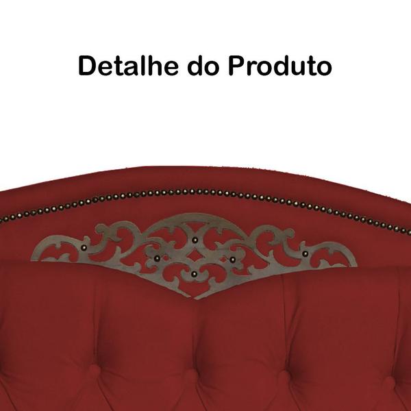 Imagem de Cabeceira Casal Queen 160cm Para Cama Box Greta Suede Vermelho - DS Estofados