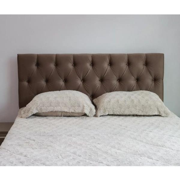 Imagem de Cabeceira Casal Queen 160cm Para Cama Box Sofia material sintético Marrom - DS Móveis