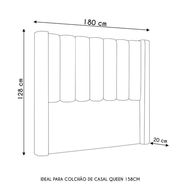 Imagem de Cabeceira Casal Queen Cama Box 160cm Claire I02 Linho Preto - Mpozenato