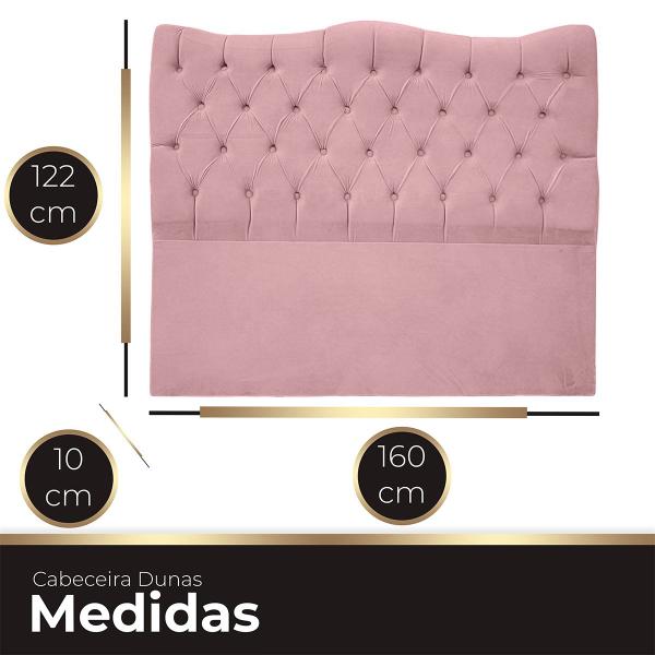 Imagem de Cabeceira Casal Queen para Cama Box Estofada Dunas Veludo