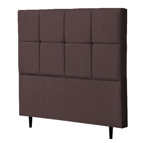 Imagem de Cabeceira Casal Queen Roma 160cm Para Cama Box Suede Marrom - DS Móveis