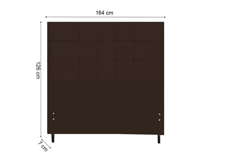 Imagem de Cabeceira Casal Queen Size 164 Cm New Barcelona  Marrom para Cama Box Estofada - JBE Móveis