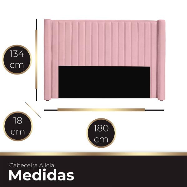 Imagem de Cabeceira Casal Queen Size Estofada para Cama Box Alicia Veludo