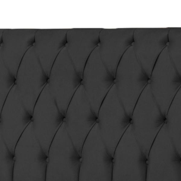 Imagem de Cabeceira Casal Queen Veneza 160cm Para Cama Box Suede Preto - DS Móveis