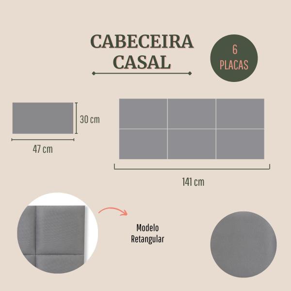 Imagem de Cabeceira Casal Retangular 141x60 Cama Box Modulada