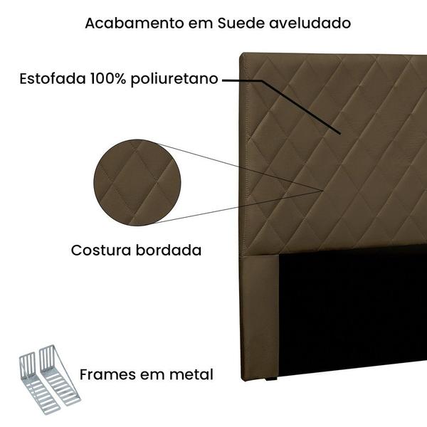 Imagem de Cabeceira Casal Suede 140cm Esmeralda Spezzia