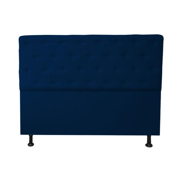 Imagem de Cabeceira Casal Super King Juliana 195cm Para Cama Box Suede Azul Marinho - DS Estofados