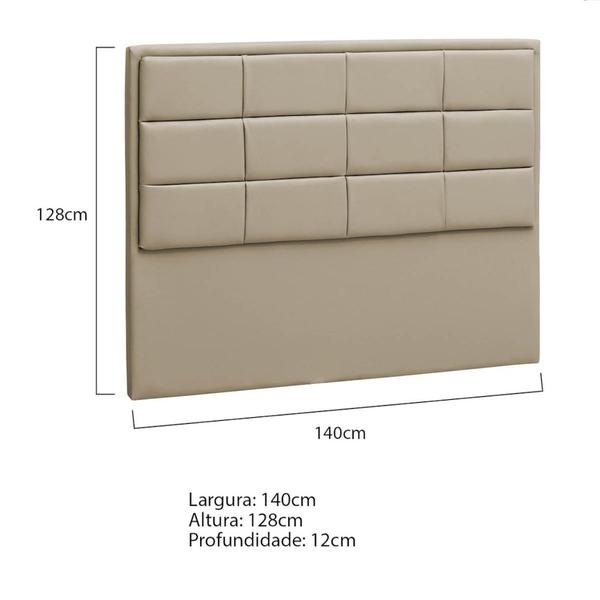 Imagem de Cabeceira Casal Tallin P04 140 cm Suede Bege TCA 941 - Amarena Móveis