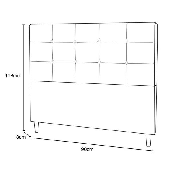 Imagem de Cabeceira Clean Plus Solteiro 900mm PVC Preto - Simbal