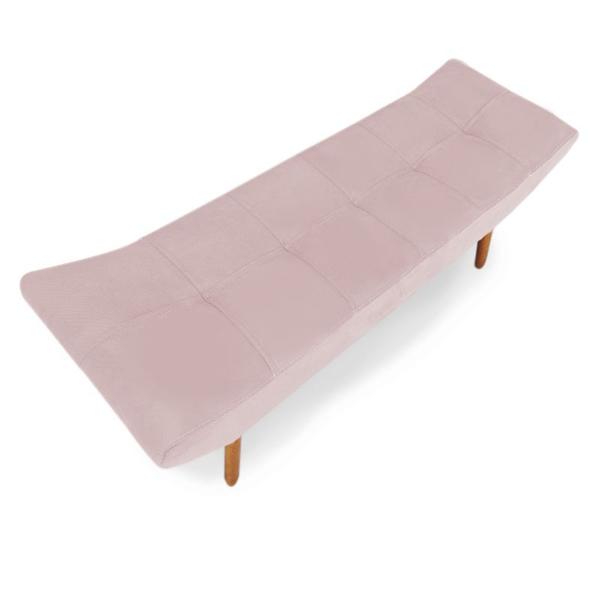 Imagem de Cabeceira com Calçadeira Casal 140cm Maya Suede Rosa Bebê - Sheep Estofados