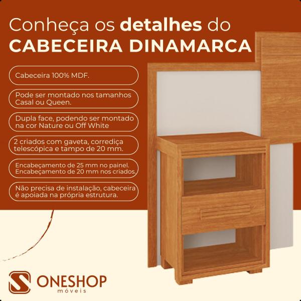 Imagem de Cabeceira Completa Oneshop com Duas Mesas de Cabeceira para Cama Queen e Casal Feita em MDF