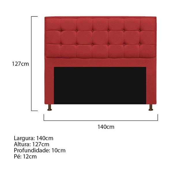 Imagem de Cabeceira Copenhague 140 cm Casal Corano Vermelho - Doce Sonho Móveis