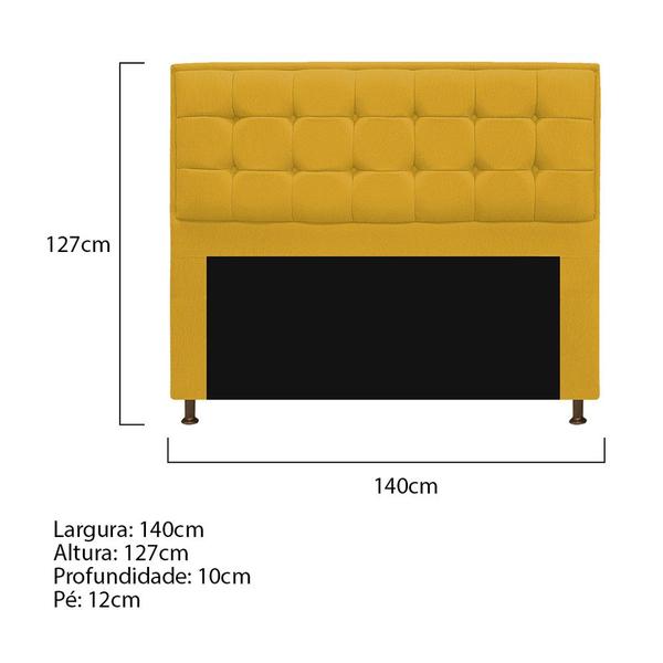 Imagem de Cabeceira Copenhague 140 cm Casal Suede Amarelo - ADJ Decor